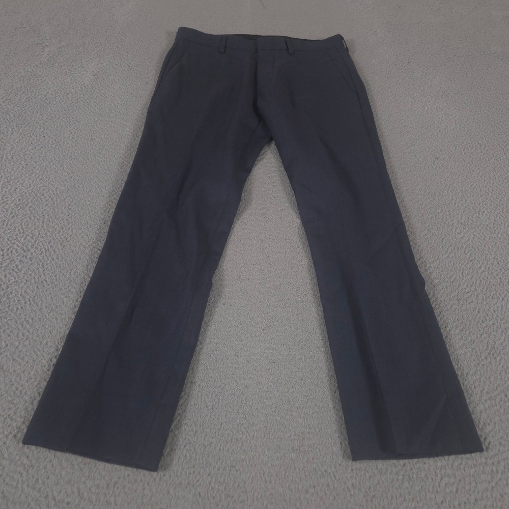 J.Crew Pants Men 29x30 Navy Thompson Slim Fit Worsted Wool Pleated Tapered Dress